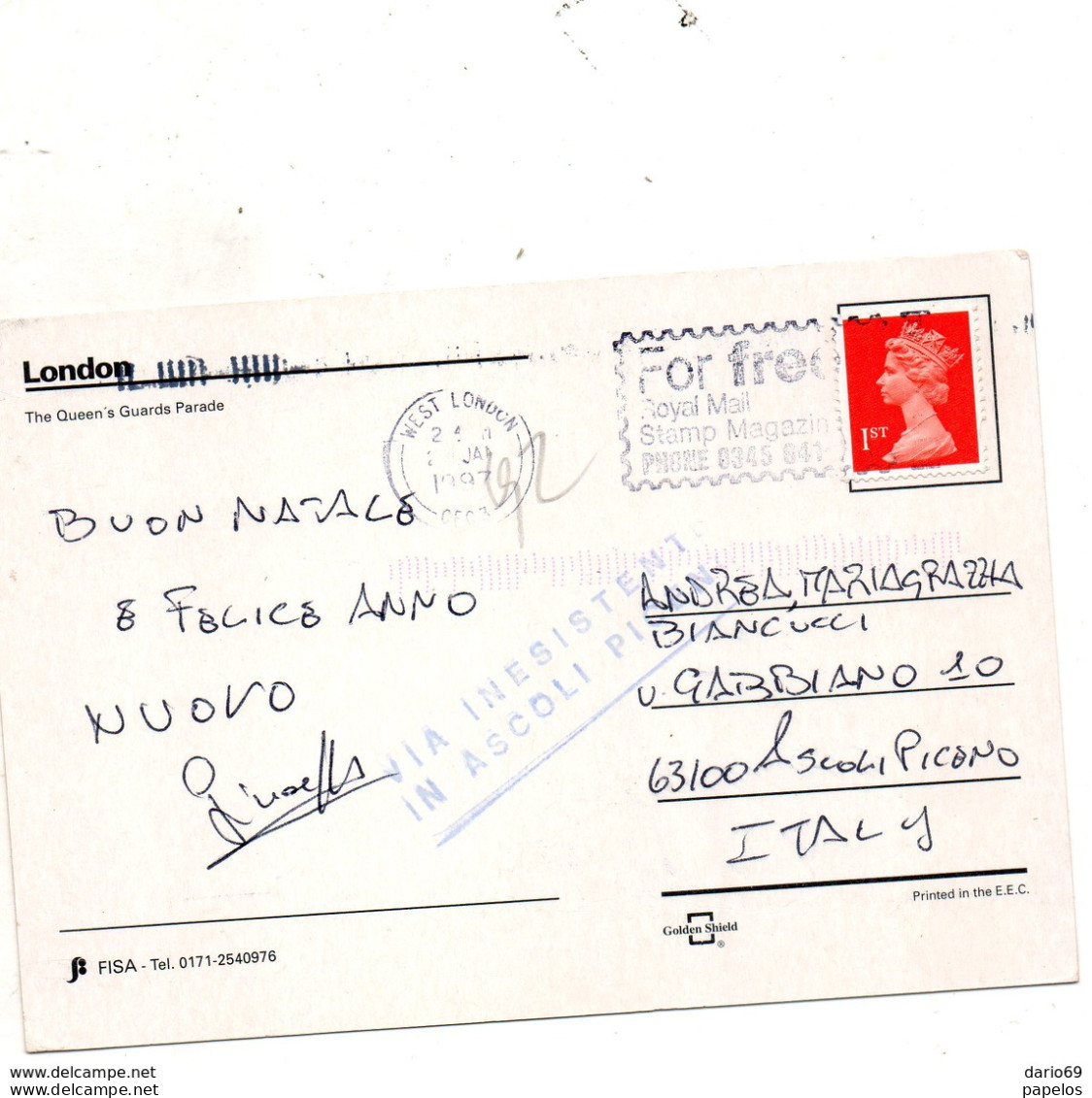1997 CARTOLINA  LONDRA - Briefe U. Dokumente