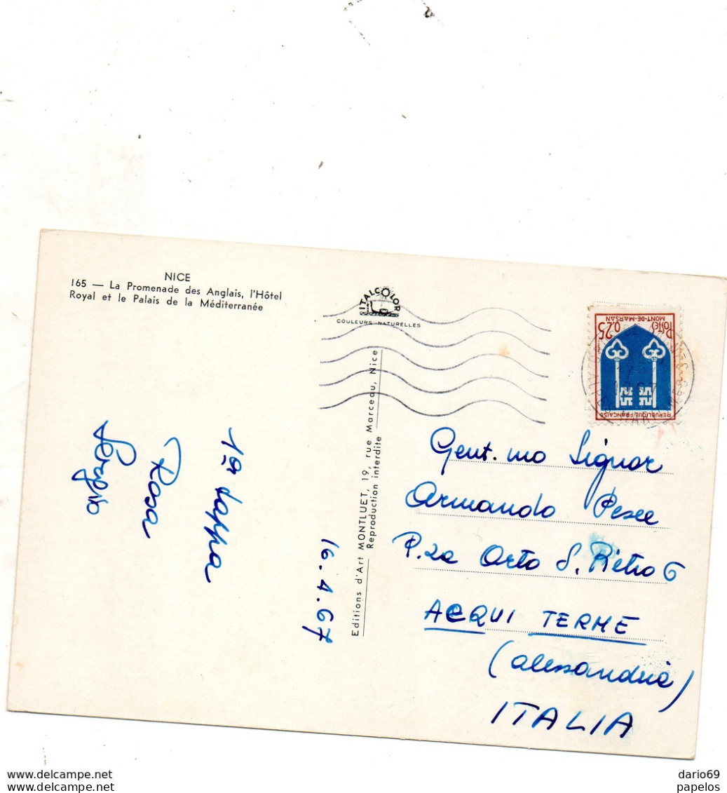 1967  CARTOLINA CON ANNULLO  NICE - Briefe U. Dokumente