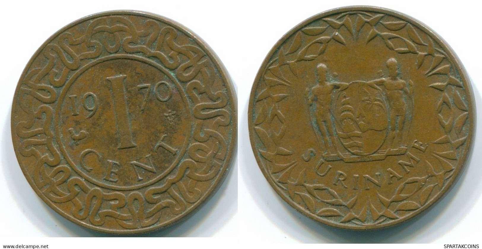 1 CENT 1970 SURINAM NIEDERLANDE Bronze Cock Koloniale Münze #S10979.D.A - Surinam 1975 - ...
