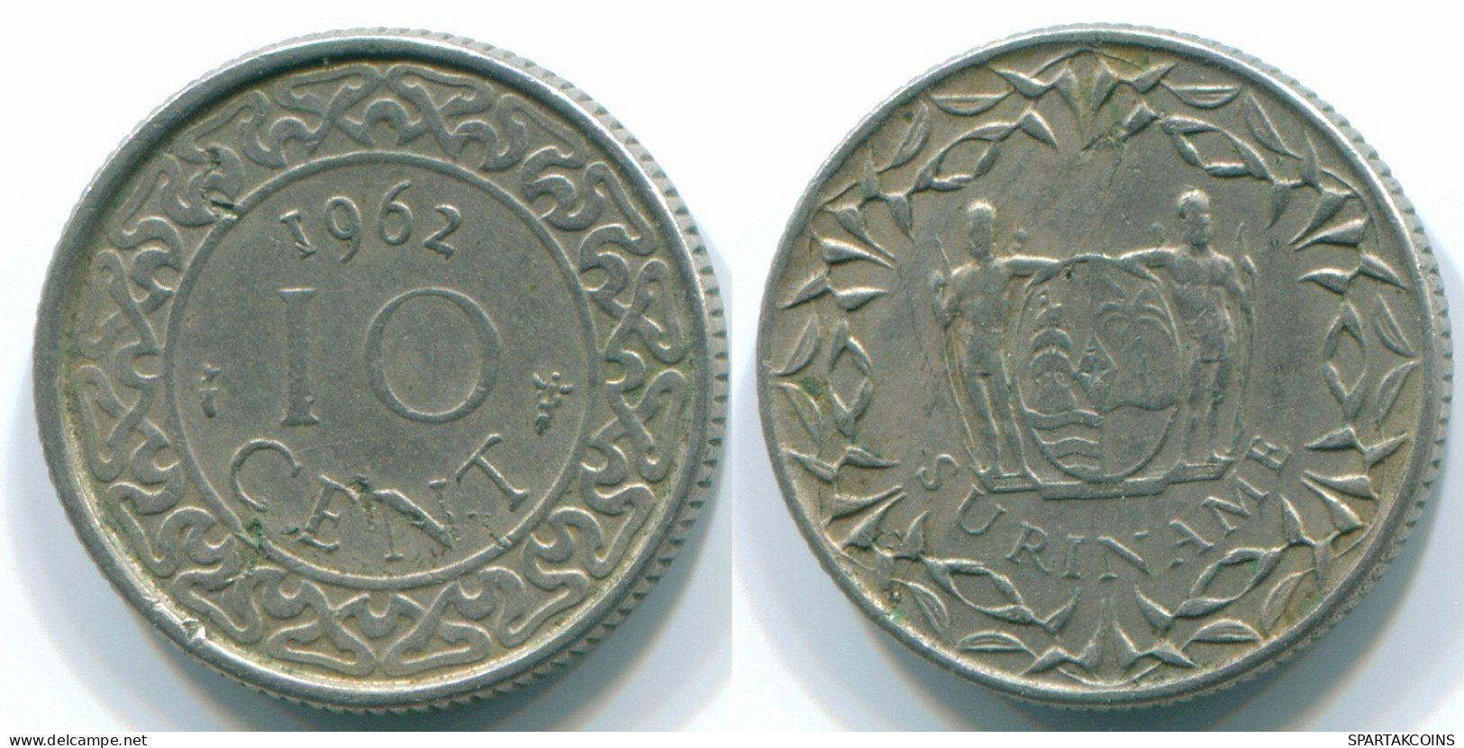 10 CENTS 1962 SURINAME NEERLANDÉS NETHERLANDS Nickel Colonial Moneda #S13183.E.A - Suriname 1975 - ...