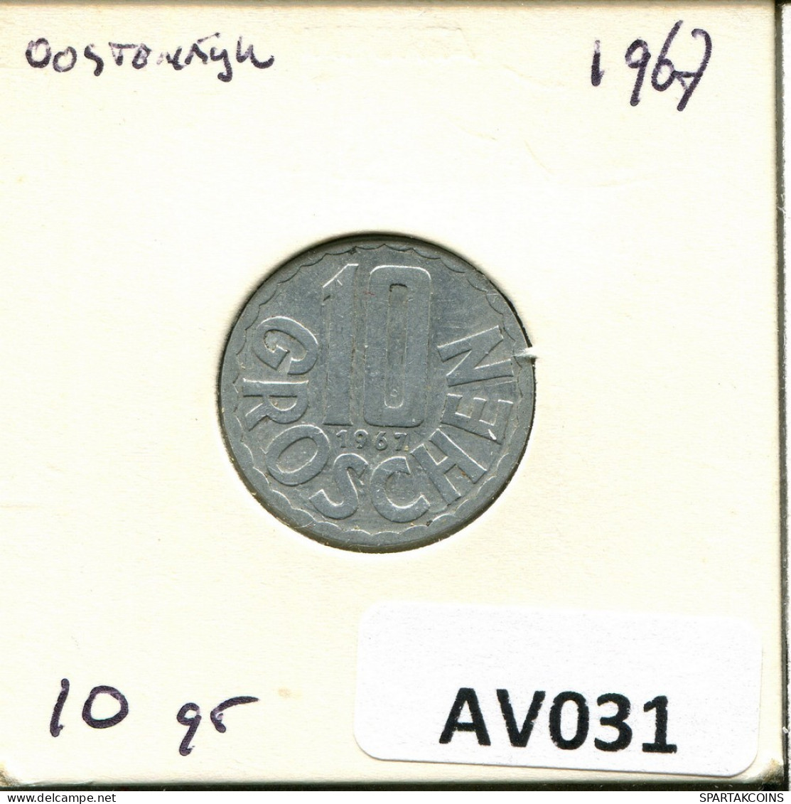 10 GROSCHEN 1967 ÖSTERREICH AUSTRIA Münze #AV031.D.A - Oostenrijk