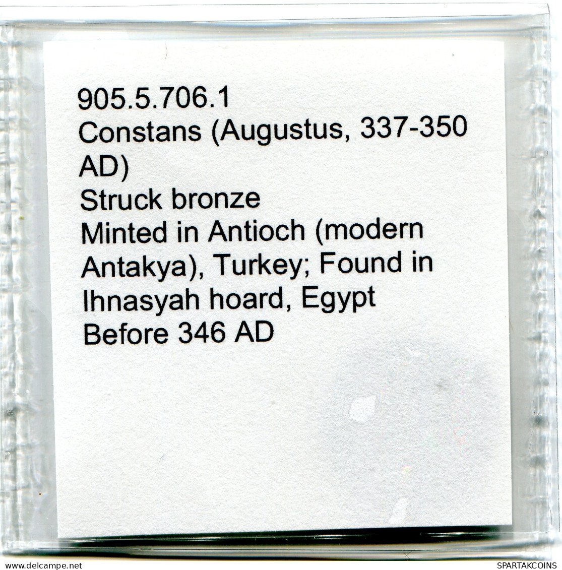 CONSTANS MINTED IN ANTIOCH FOUND IN IHNASYAH HOARD EGYPT #ANC11824.14.D.A - El Impero Christiano (307 / 363)