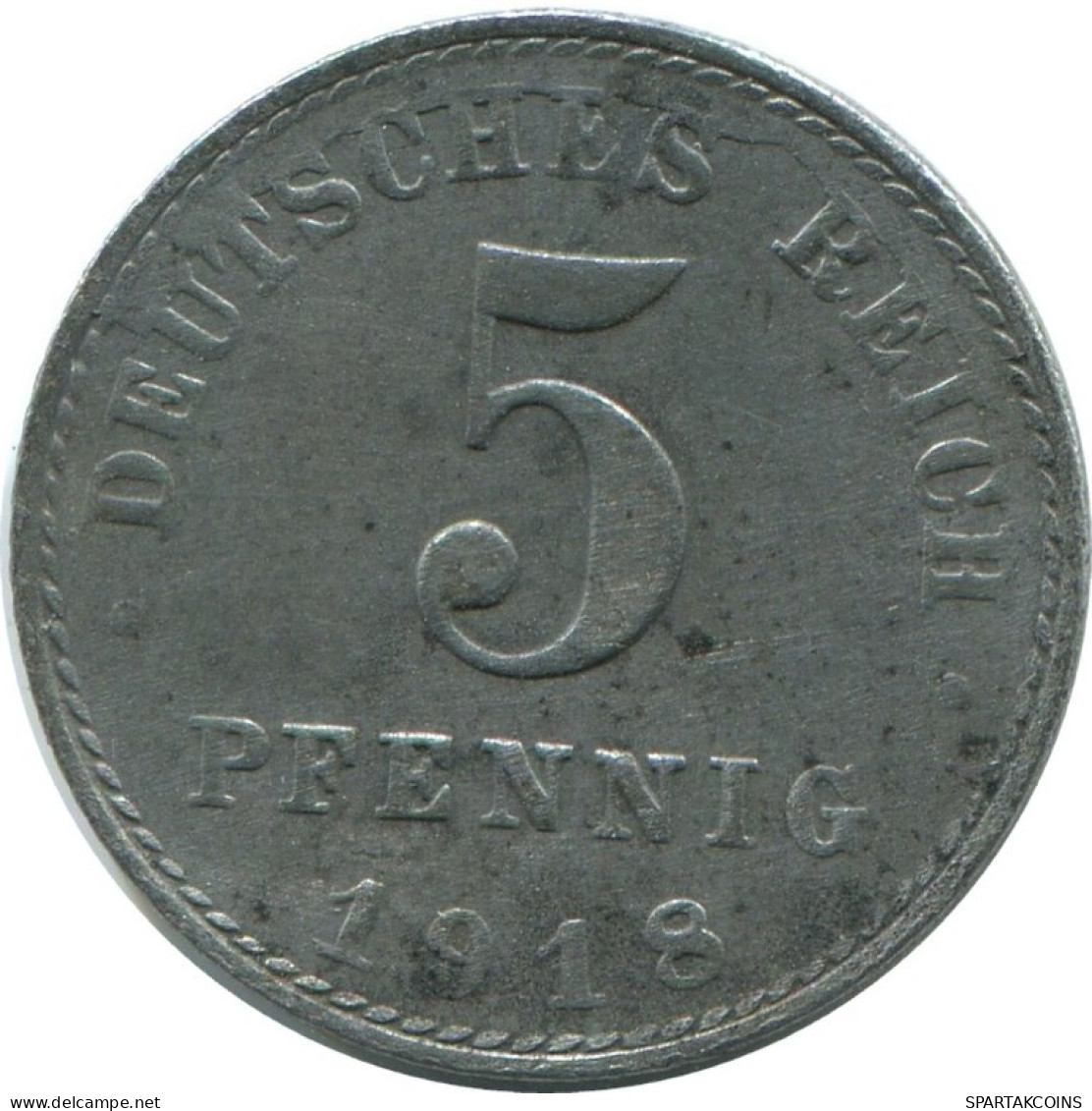 5 PFENNIG 1918 A ALEMANIA Moneda GERMANY #AD549.9.E.A - 5 Rentenpfennig & 5 Reichspfennig