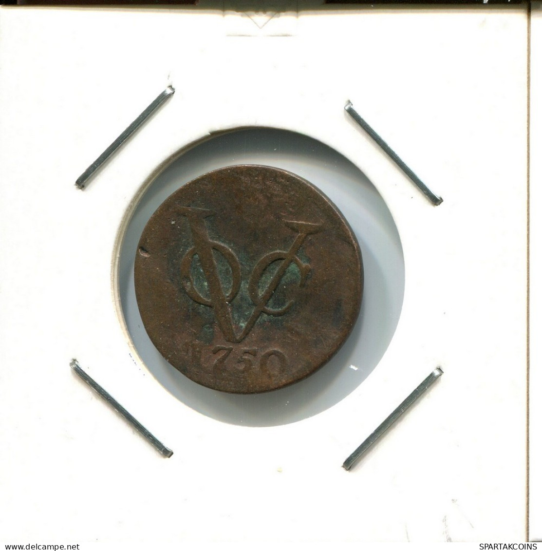 1750 HOLLAND VOC DUIT NETHERLANDS INDIES NEW YORK COLONIAL PENNY #VOC2690.7.U.A - Indie Olandesi