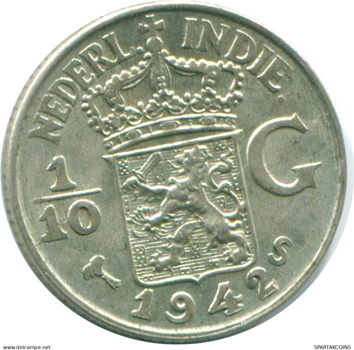 1/10 GULDEN 1942 INDIAS ORIENTALES DE LOS PAÍSES BAJOS PLATA #NL13888.3.E.A - Indie Olandesi