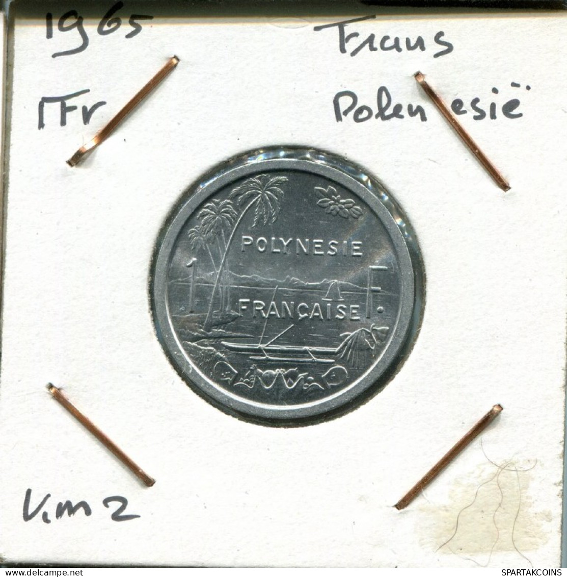 1 FRANC 1965 Französisch POLYNESIA Koloniale Münze #AM501.D.A - Polinesia Francesa
