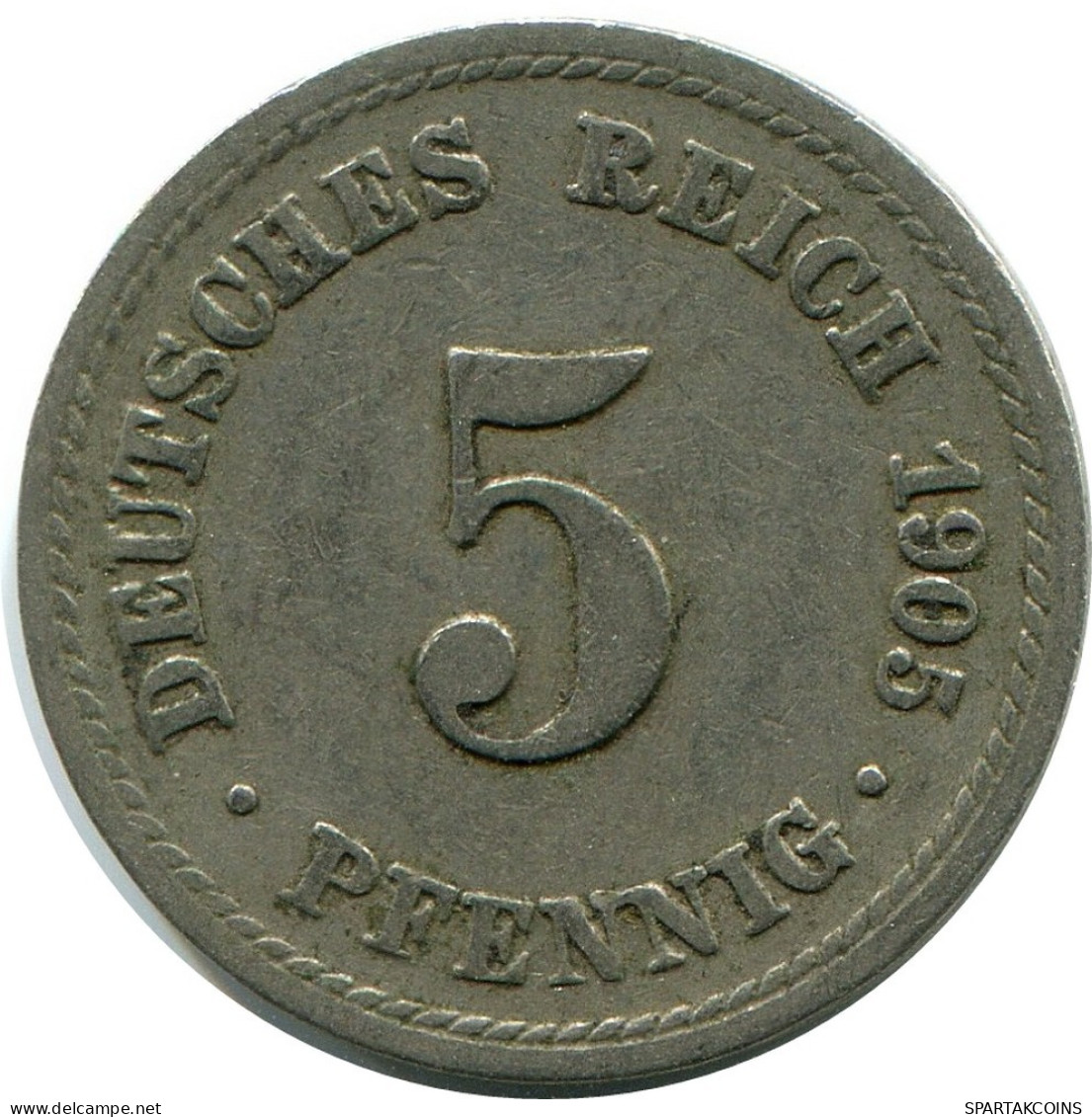 5 PFENNIG 1905 A ALEMANIA Moneda GERMANY #DB208.E.A - 5 Pfennig