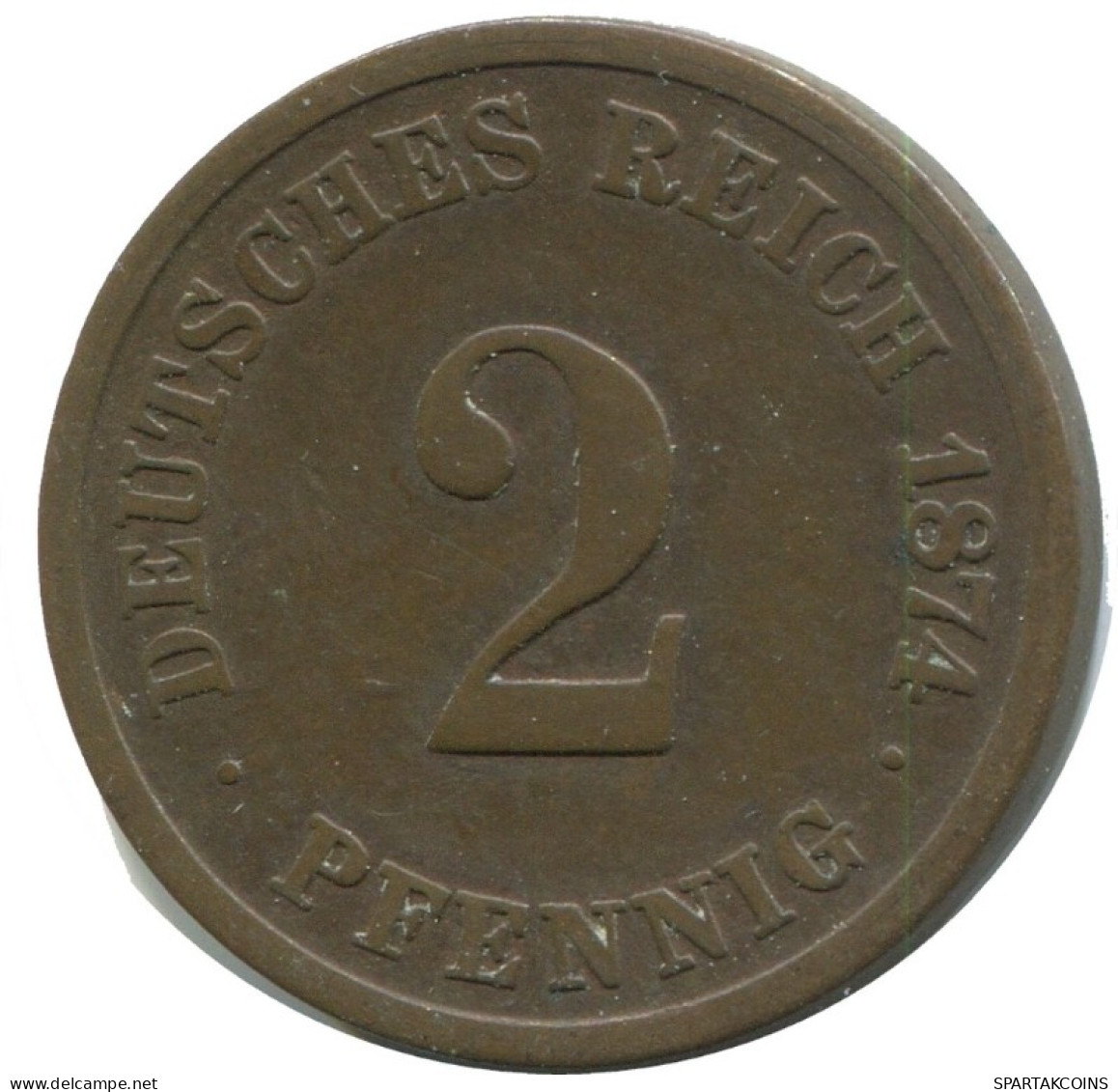 2 PFENNIG 1874 C GERMANY Coin #AD465.9.U.A - 2 Pfennig