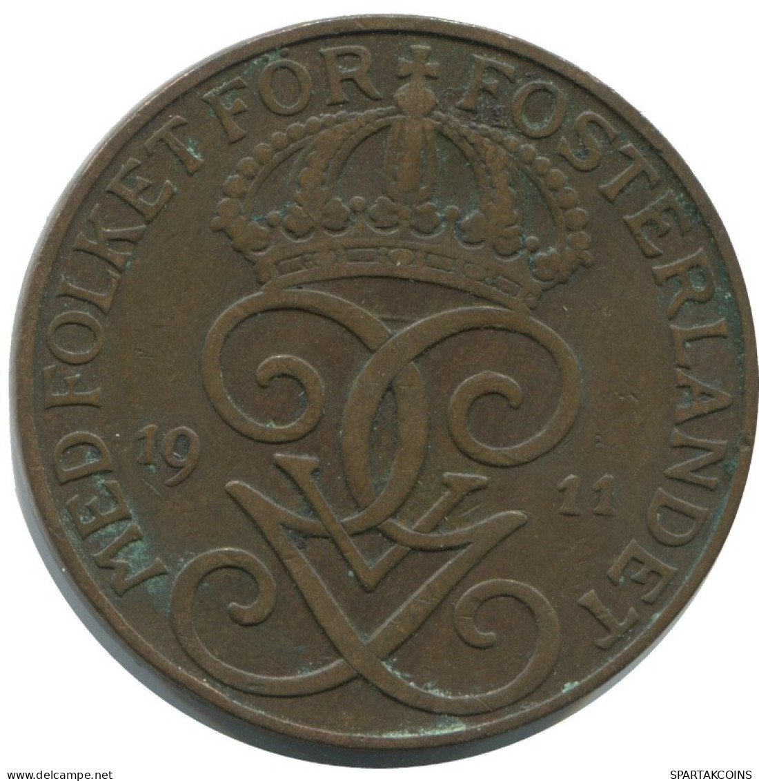 5 ORE 1911 SCHWEDEN SWEDEN Münze #AC452.2.D.A - Suède