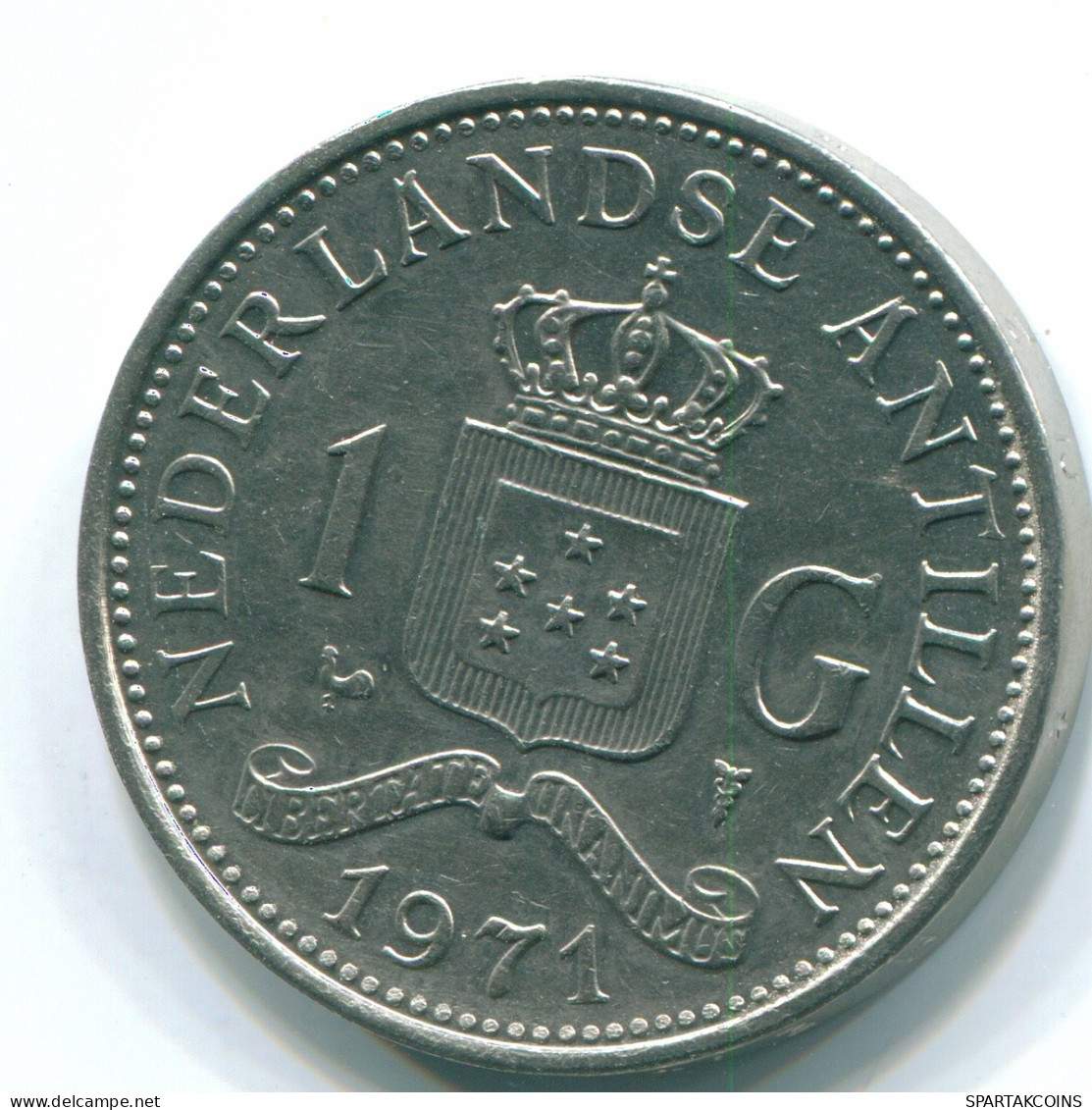 1 GULDEN 1971 NETHERLANDS ANTILLES Nickel Colonial Coin #S12020.U.A - Antille Olandesi