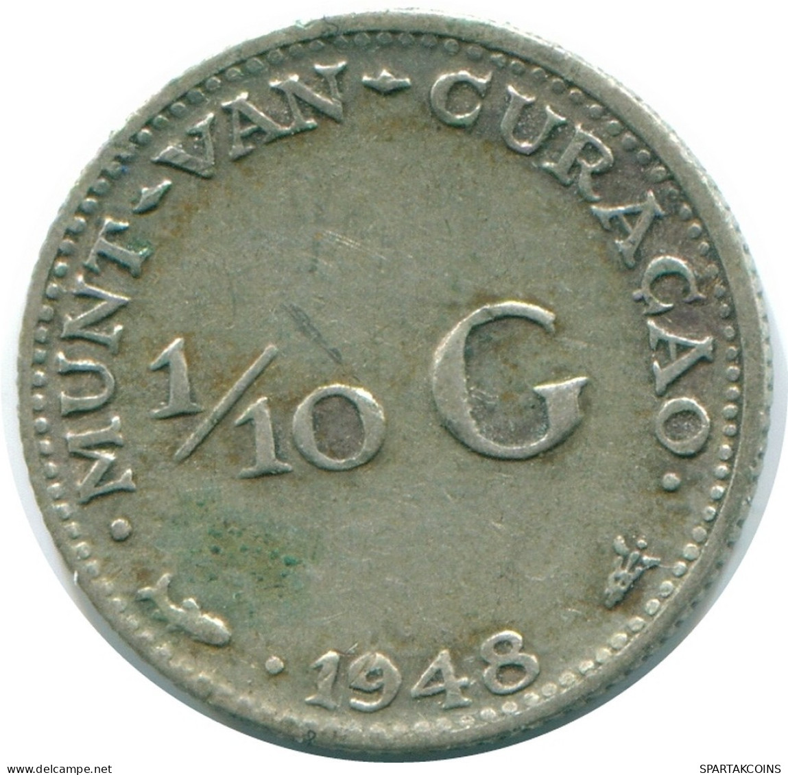 1/10 GULDEN 1948 CURACAO NEERLANDÉS NETHERLANDS PLATA #NL11988.3.E.A - Curacao