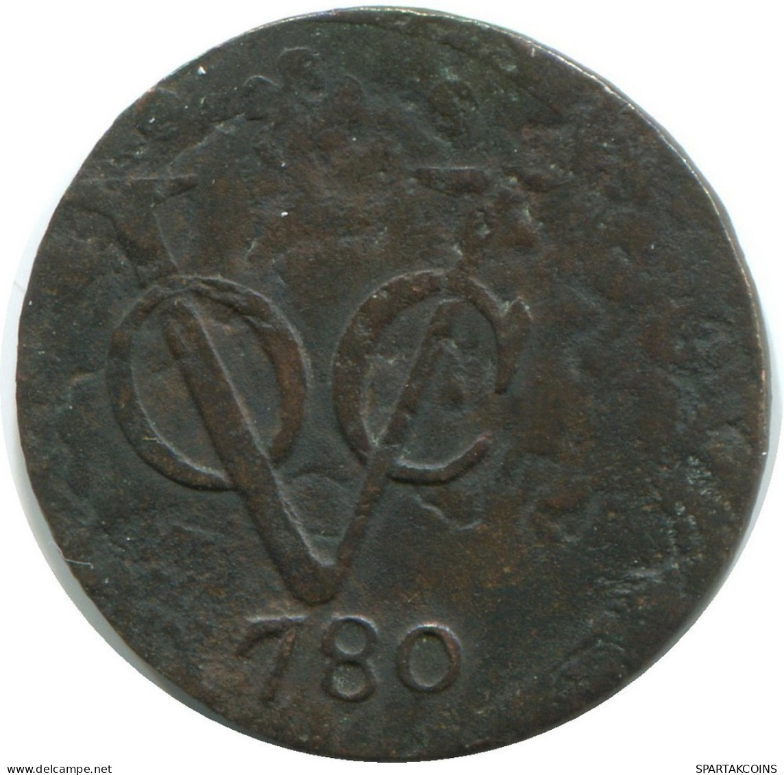 1780 HOLLAND VOC DUIT NIEDERLANDE OSTINDIEN NY COLONIAL PENNY #VOC1221.8.D.A - Niederländisch-Indien