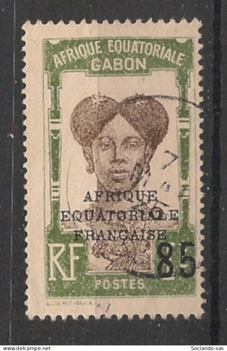 GABON - 1925 - N°YT. 109 - Femme Bantou 85 Sur 1f Vert-olive - Oblitéré / Used - Oblitérés