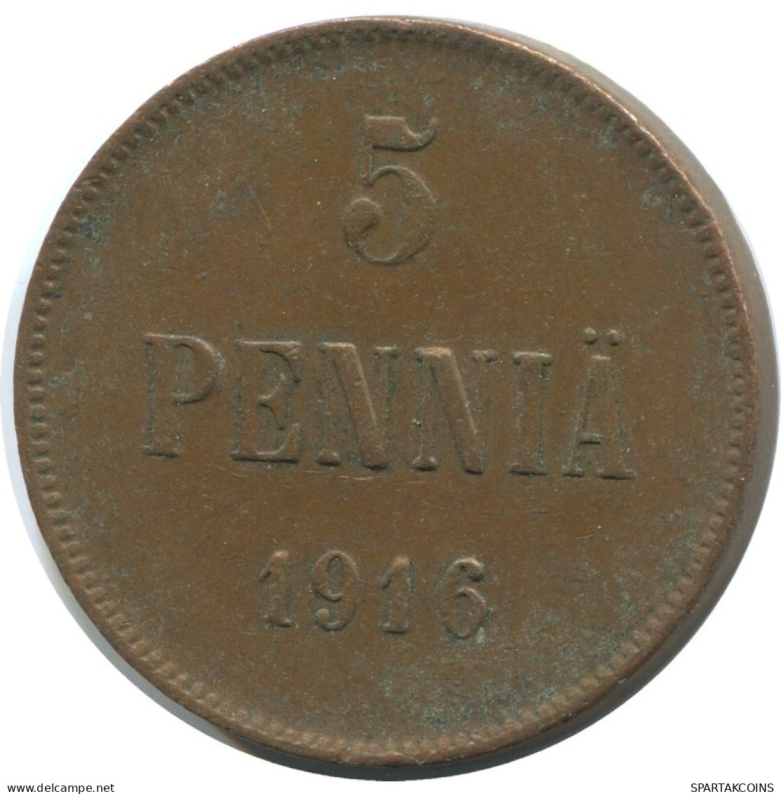 5 PENNIA 1916 FINLANDIA FINLAND Moneda RUSIA RUSSIA EMPIRE #AB176.5.E.A - Finnland