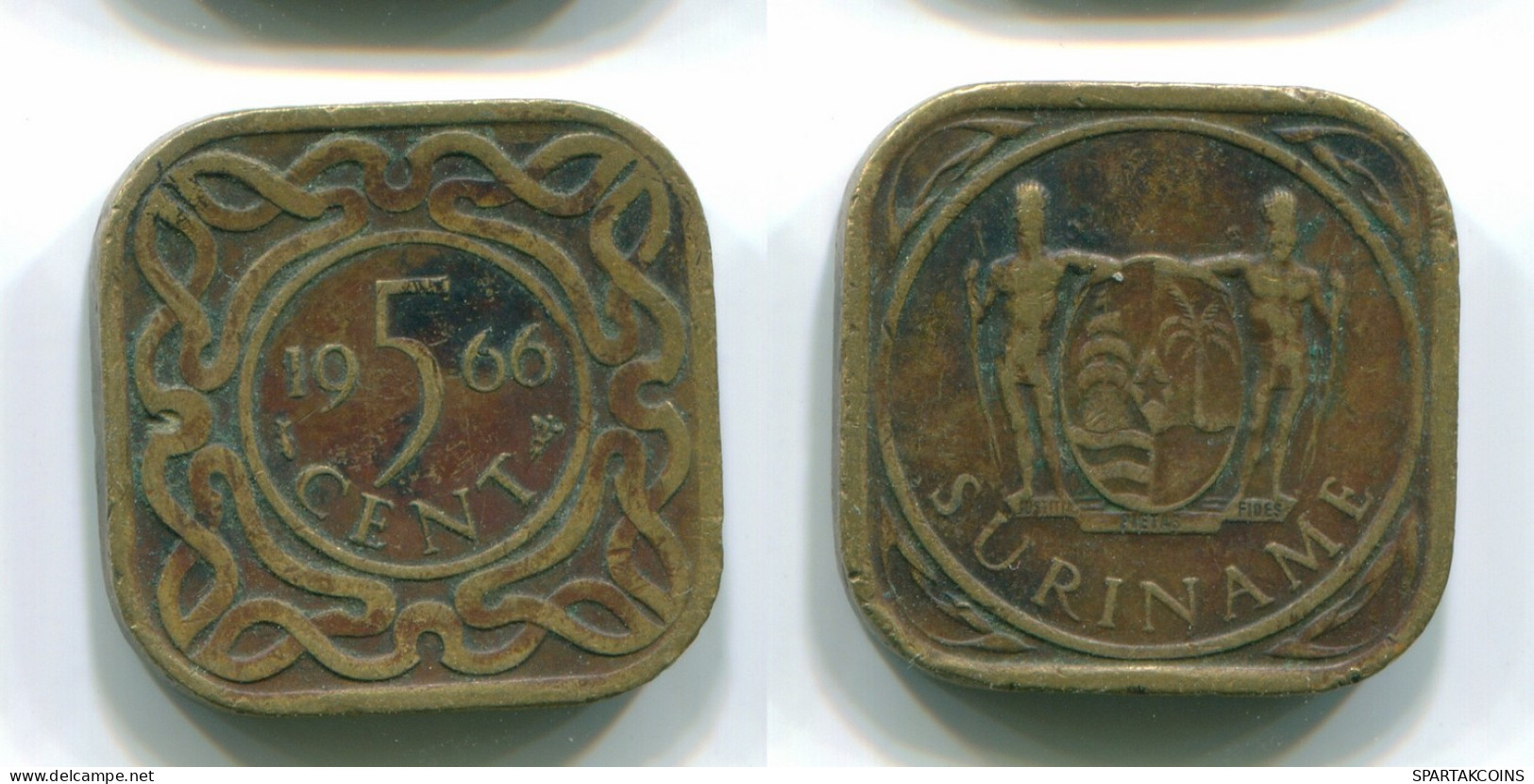 5 CENTS 1966 SURINAM NIEDERLANDE Nickel-Brass Koloniale Münze #S12803.D.A - Surinam 1975 - ...