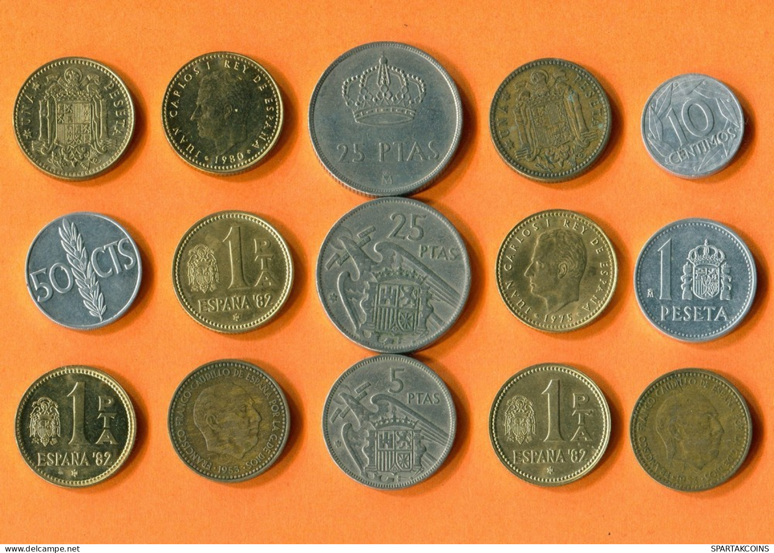 SPAIN Coin SPANISH Coin Collection Mixed Lot #L10241.1.U.A - Autres & Non Classés