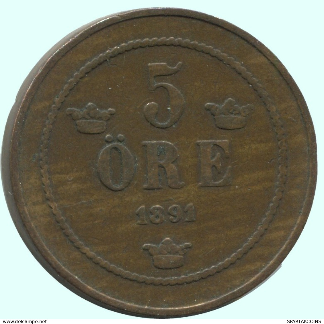 5 ORE 1891 SUECIA SWEDEN Moneda #AC647.2.E.A - Suède