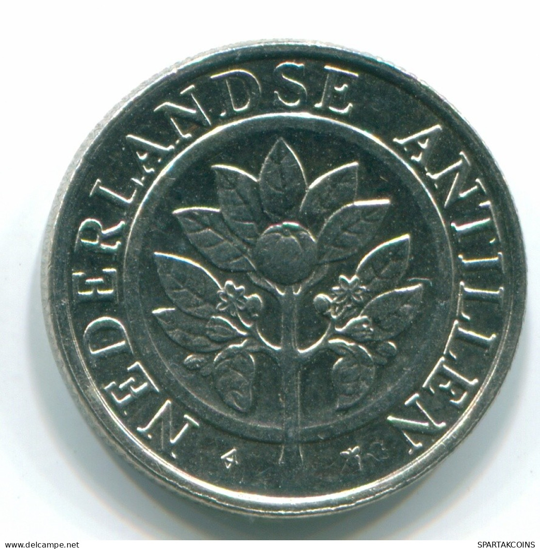 25 CENTS 1990 NETHERLANDS ANTILLES Nickel Colonial Coin #S11272.U.A - Antille Olandesi