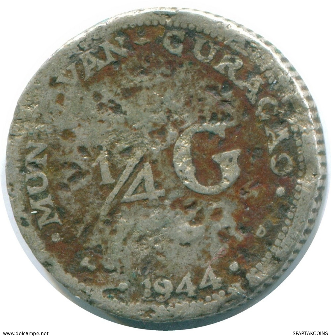 1/4 GULDEN 1944 CURACAO Netherlands SILVER Colonial Coin #NL10673.4.U.A - Curaçao