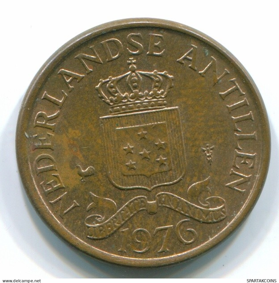1 CENT 1976 ANTILLES NÉERLANDAISES Bronze Colonial Pièce #S10692.F.A - Antilles Néerlandaises