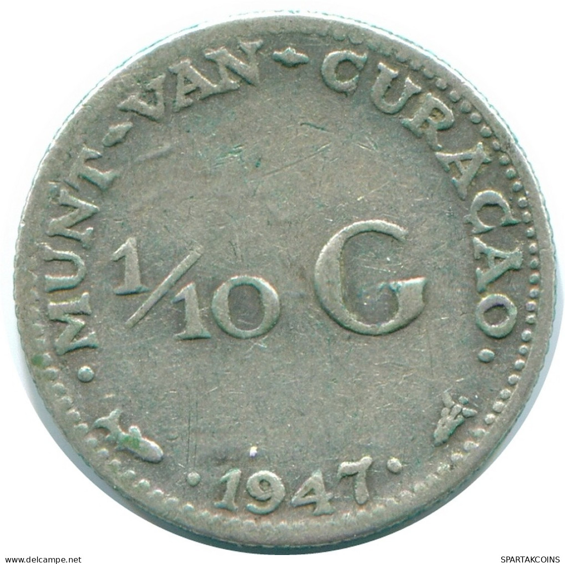 1/10 GULDEN 1947 CURACAO NEERLANDÉS NETHERLANDS PLATA #NL11869.3.E.A - Curacao