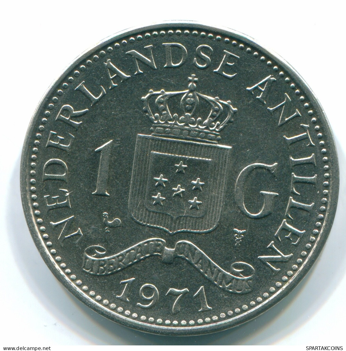 1 GULDEN 1971 NIEDERLÄNDISCHE ANTILLEN Nickel Koloniale Münze #S11993.D.A - Antille Olandesi