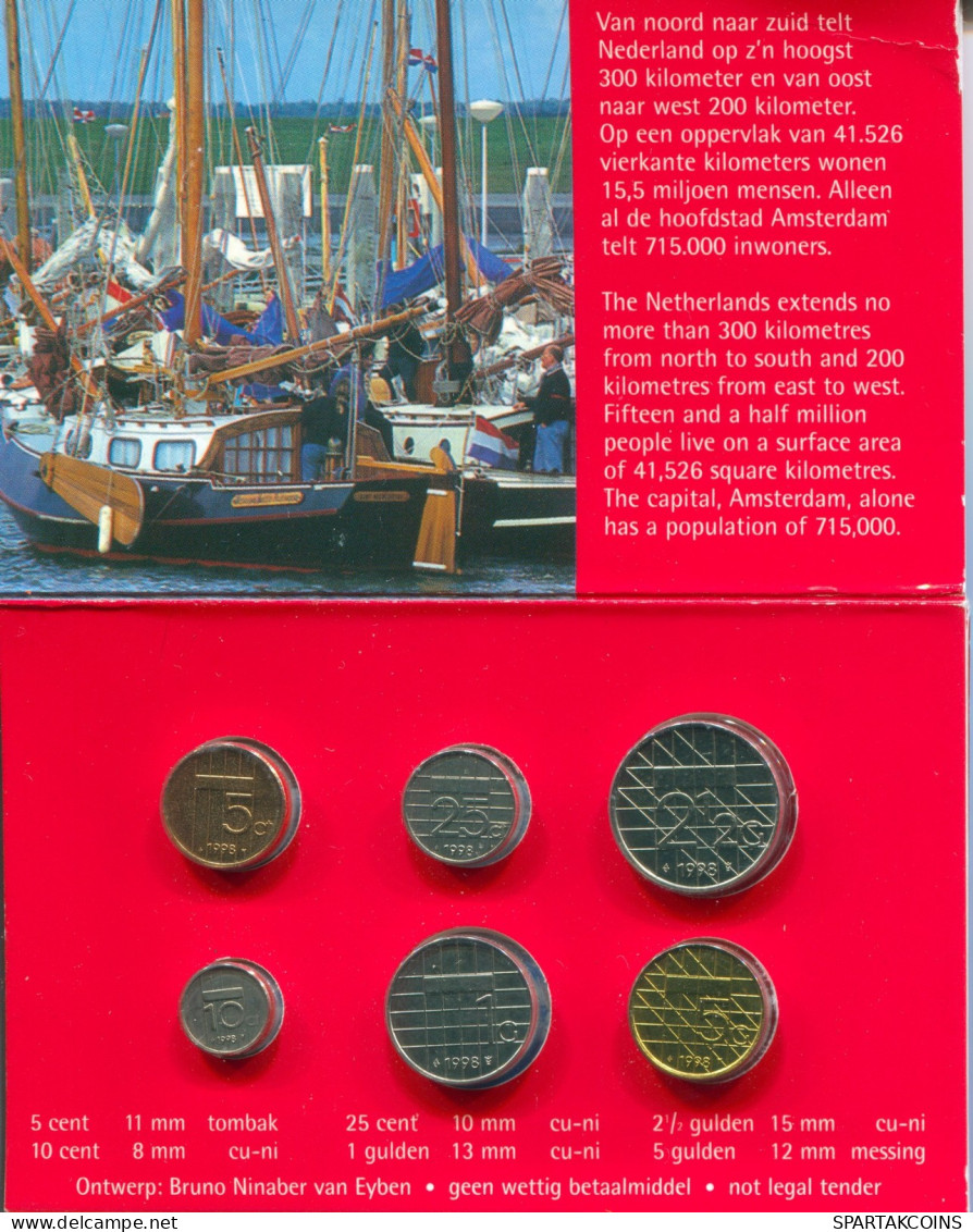 NIEDERLANDE NETHERLANDS 1998 MINI Münze SET 6 Münze RARE #SET1049.7.D.A - Nieuwe Sets & Testkits
