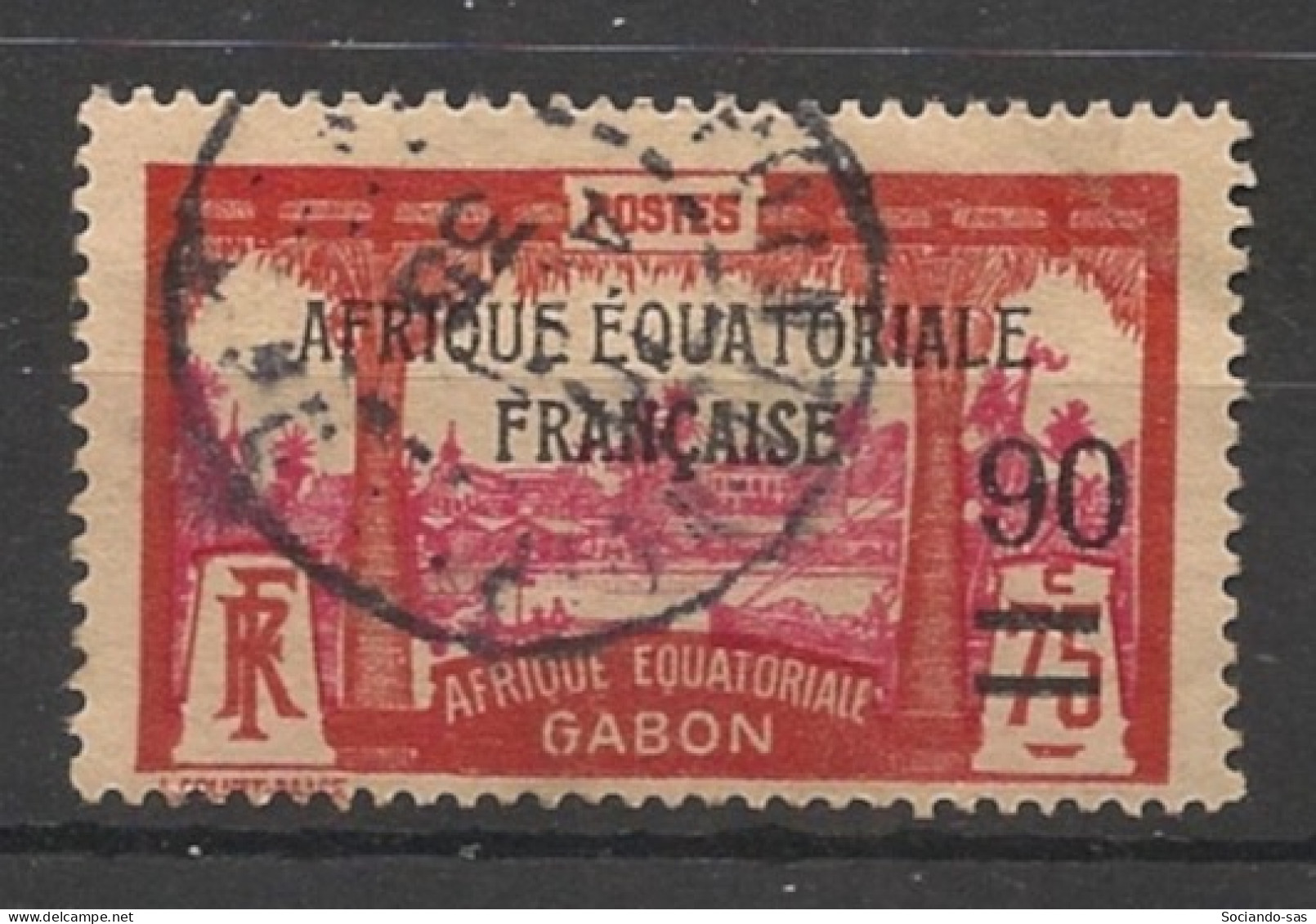 GABON - 1926-27 - N°YT. 110 - Libreville 90 Sur 75c Rouge - Oblitéré / Used - Used Stamps