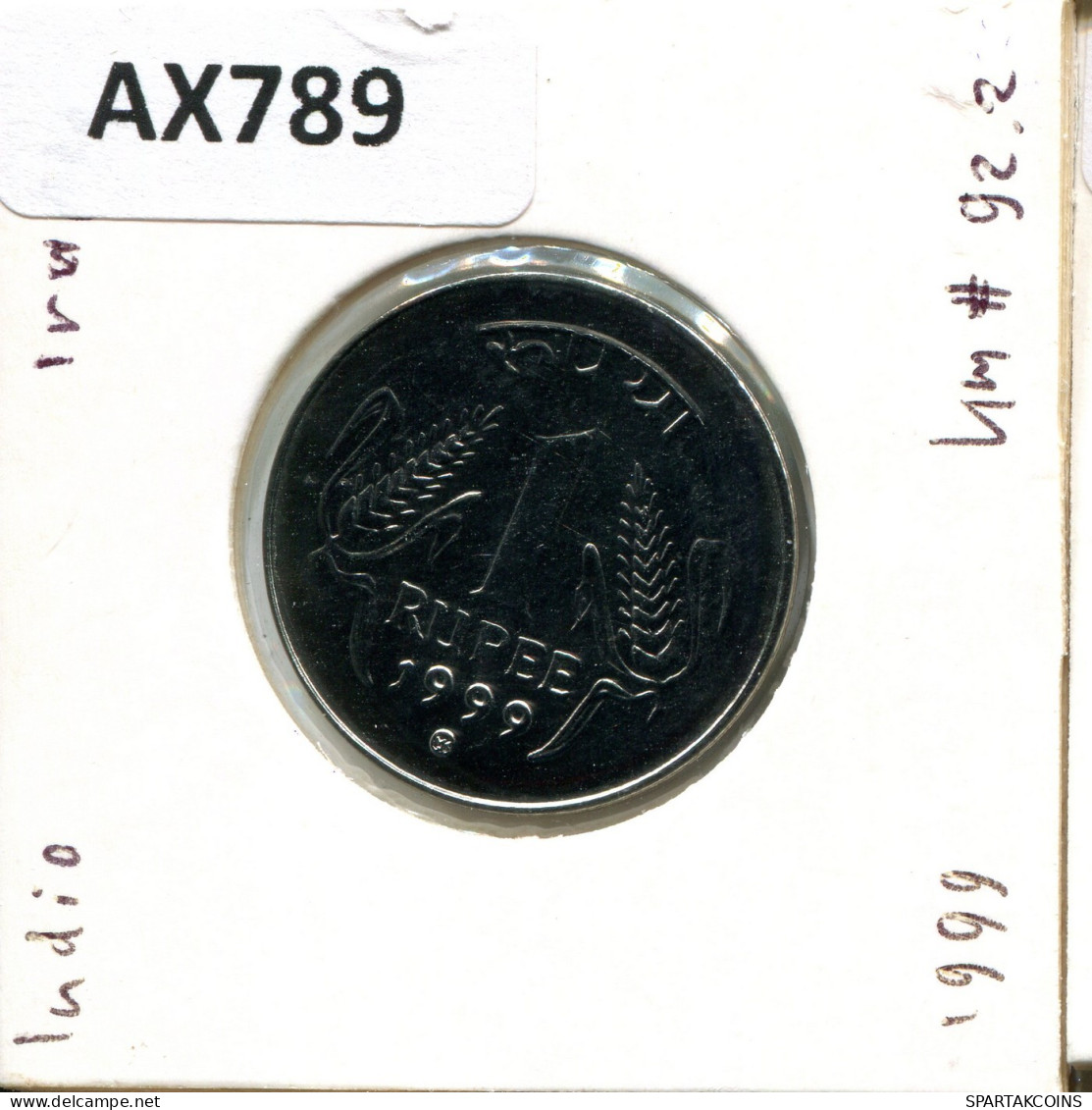 1 RUPEE 1999 INDIA Moneda #AX789.E.A - India