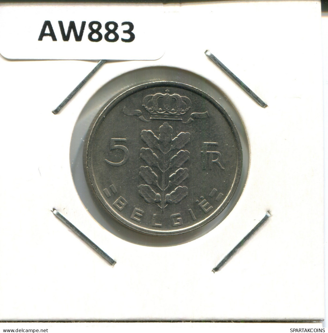 5 FRANCS 1977 DUTCH Text BELGIEN BELGIUM Münze #AW883.D.A - 5 Francs