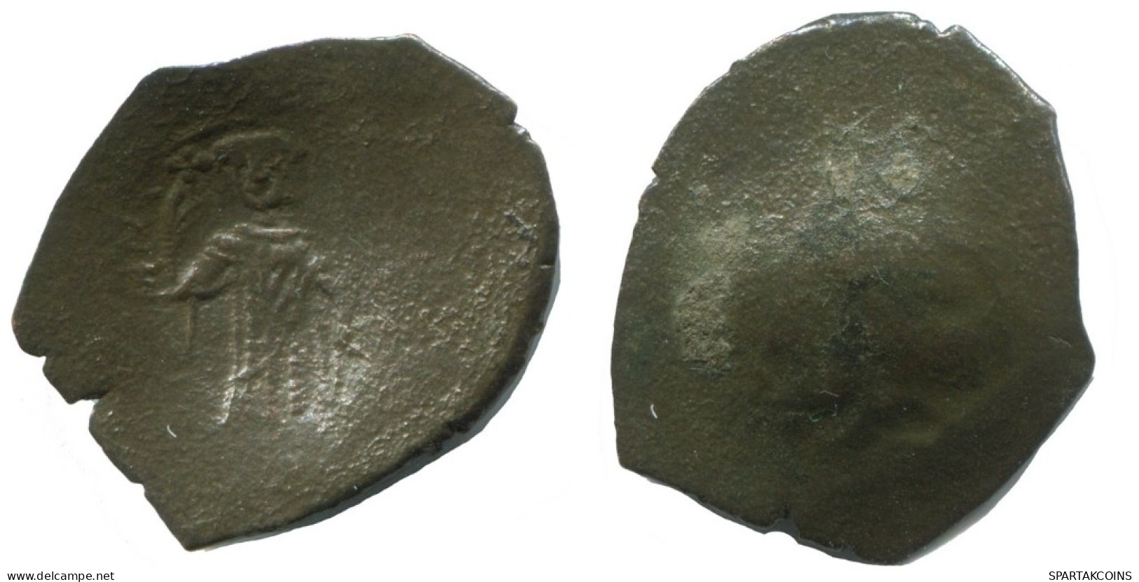 Authentique Original Antique BYZANTIN EMPIRE Trachy Pièce 1.1g/20mm #AG692.4.F.A - Byzantinische Münzen
