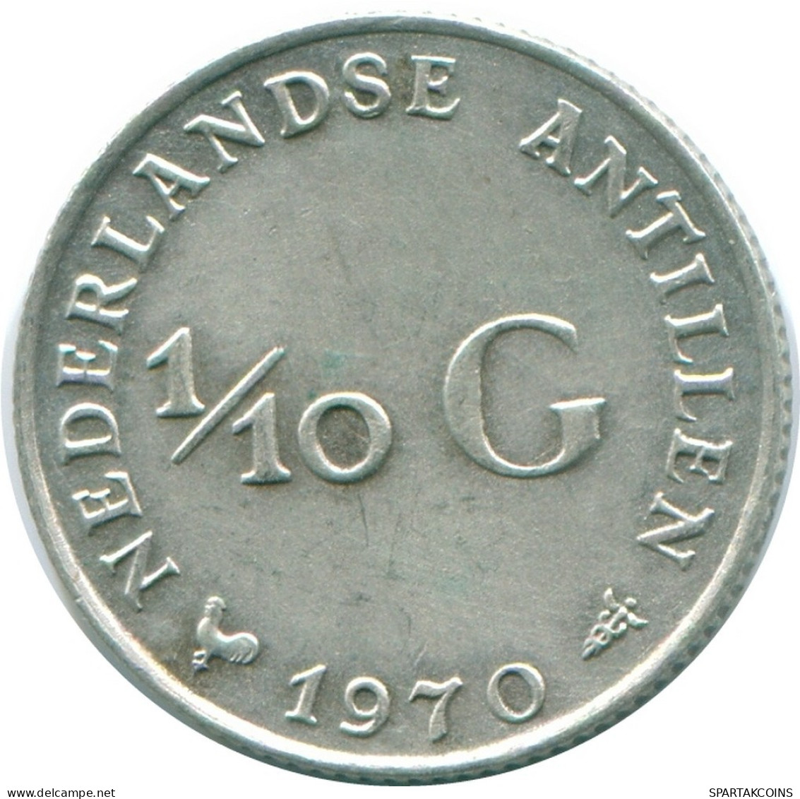 1/10 GULDEN 1970 ANTILLAS NEERLANDESAS PLATA Colonial Moneda #NL13057.3.E.A - Antilles Néerlandaises