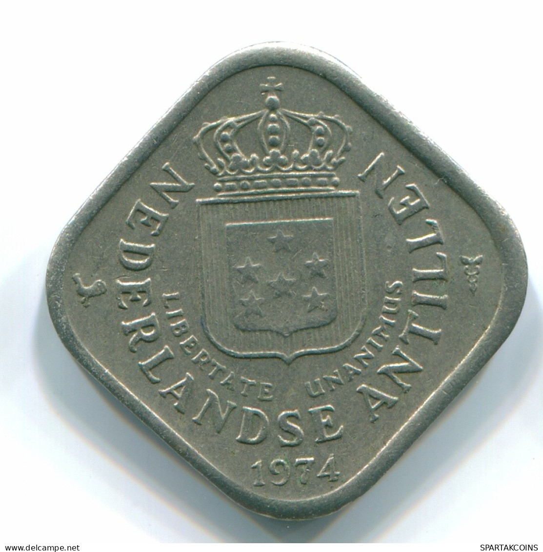 5 CENTS 1974 ANTILLAS NEERLANDESAS Nickel Colonial Moneda #S12224.E.A - Antilles Néerlandaises