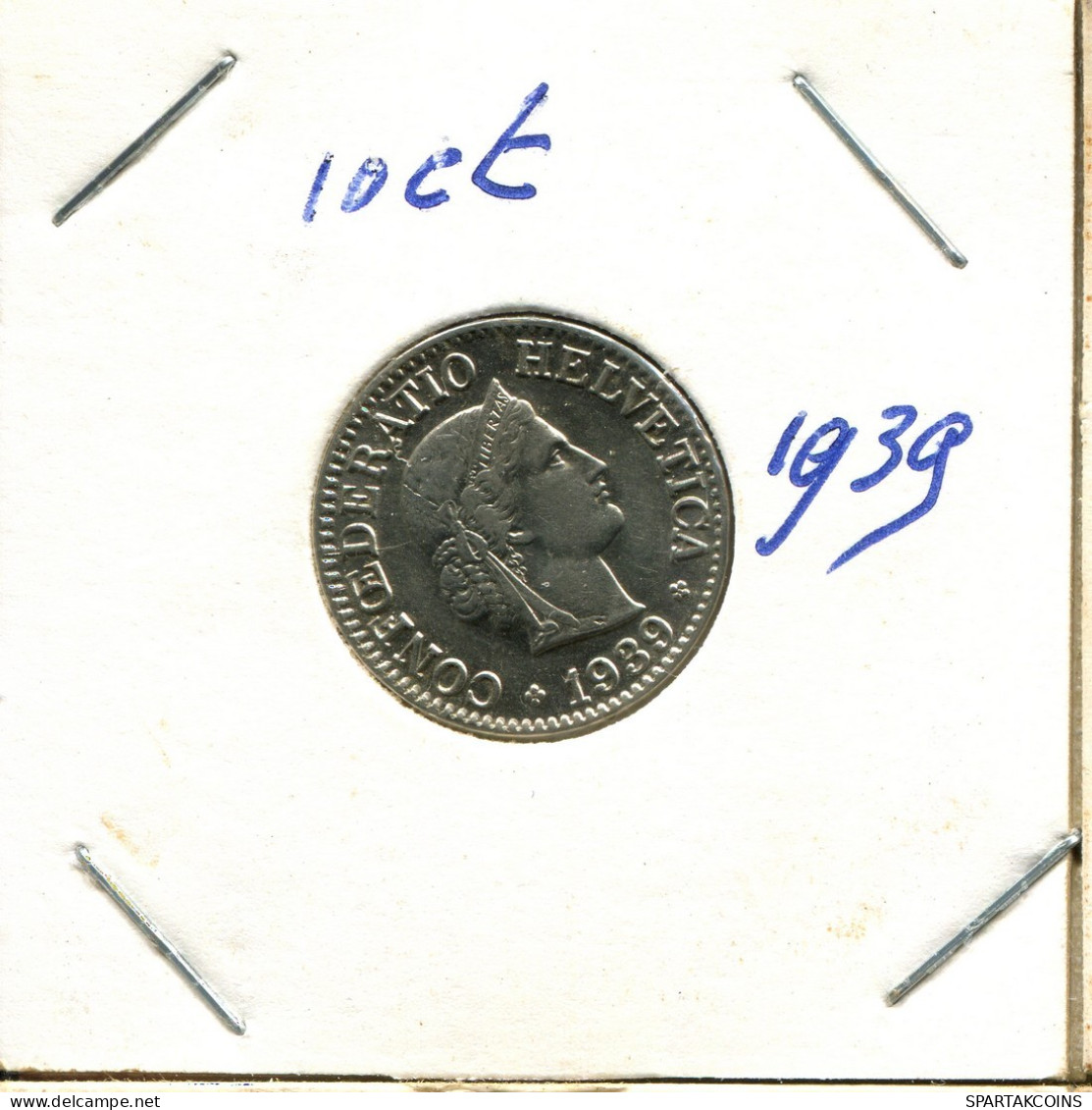 10 RAPPEN 1939 B SUIZA SWITZERLAND Moneda #AX952.3.E.A - Other & Unclassified