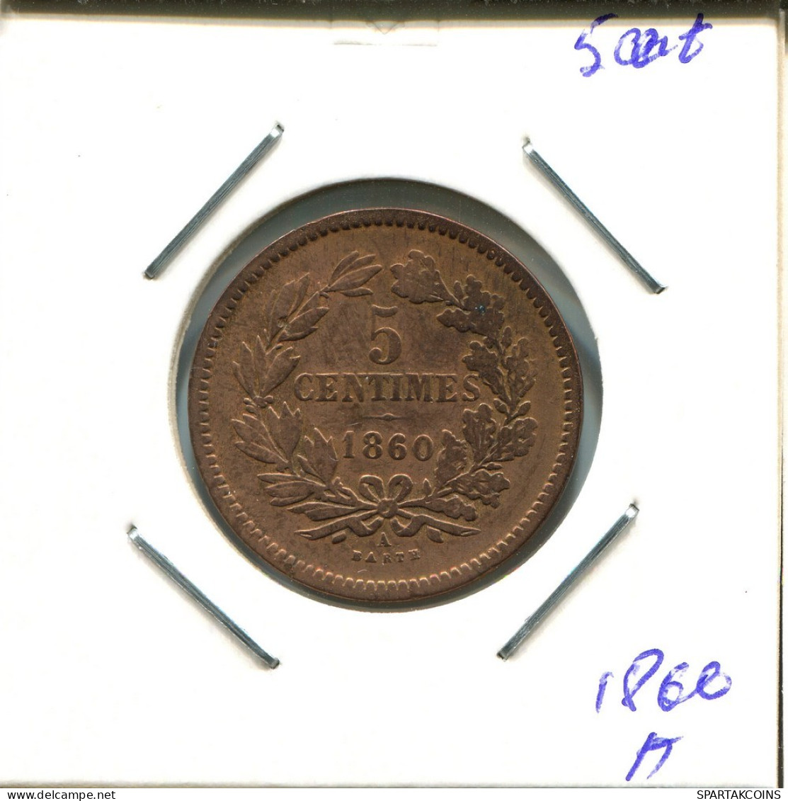 5 CENTIMES 1860 LUXEMBOURG Coin #AT175.U.A - Luxembourg