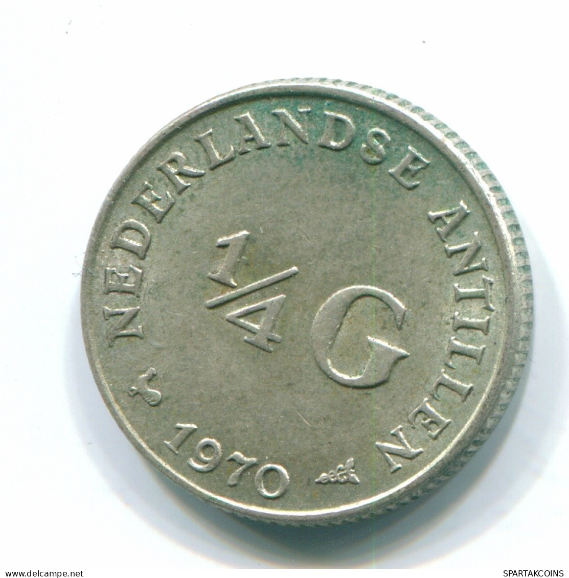 1/4 GULDEN 1970 NIEDERLÄNDISCHE ANTILLEN SILBER Koloniale Münze #S13692.D.A - Niederländische Antillen