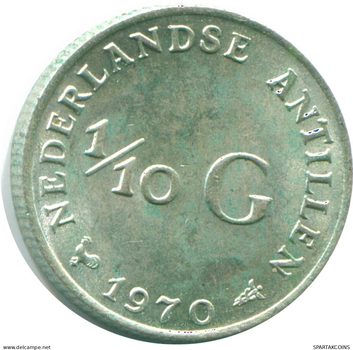 1/10 GULDEN 1970 ANTILLAS NEERLANDESAS PLATA Colonial Moneda #NL13018.3.E.A - Antilles Néerlandaises