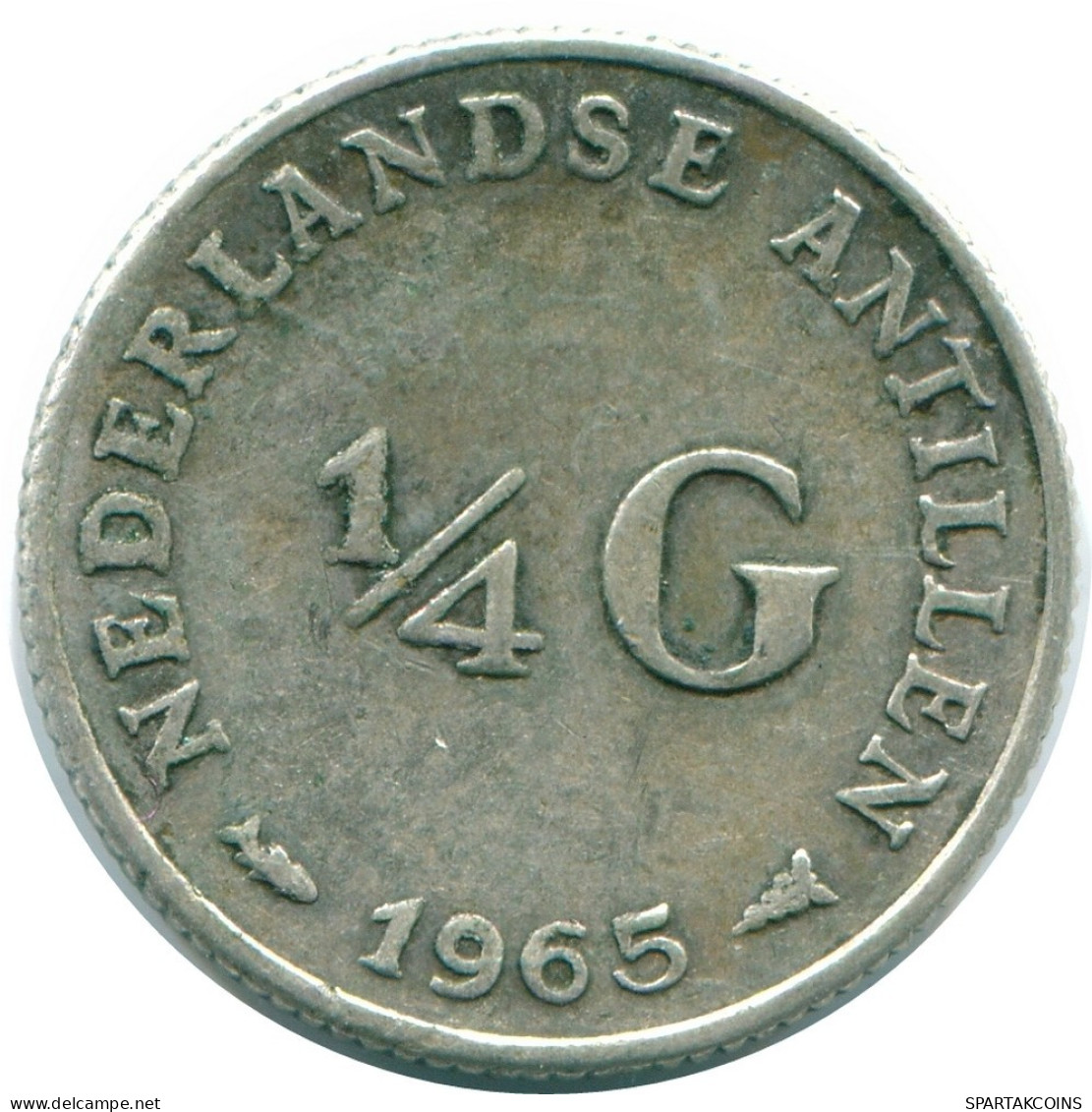 1/4 GULDEN 1965 NIEDERLÄNDISCHE ANTILLEN SILBER Koloniale Münze #NL11357.4.D.A - Niederländische Antillen