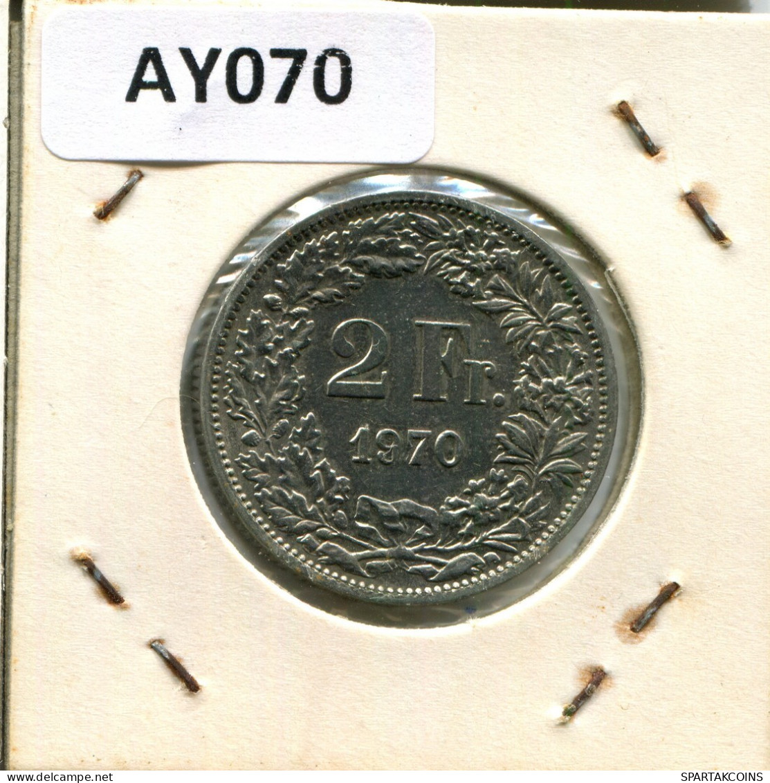 2 FRANCS 1970 SWITZERLAND Coin #AY070.3.U.A - Autres & Non Classés