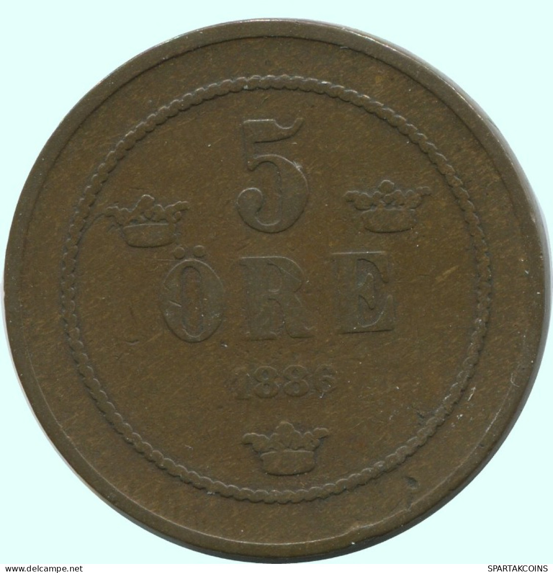 5 ORE 1886 SCHWEDEN SWEDEN Münze #AC613.2.D.A - Zweden