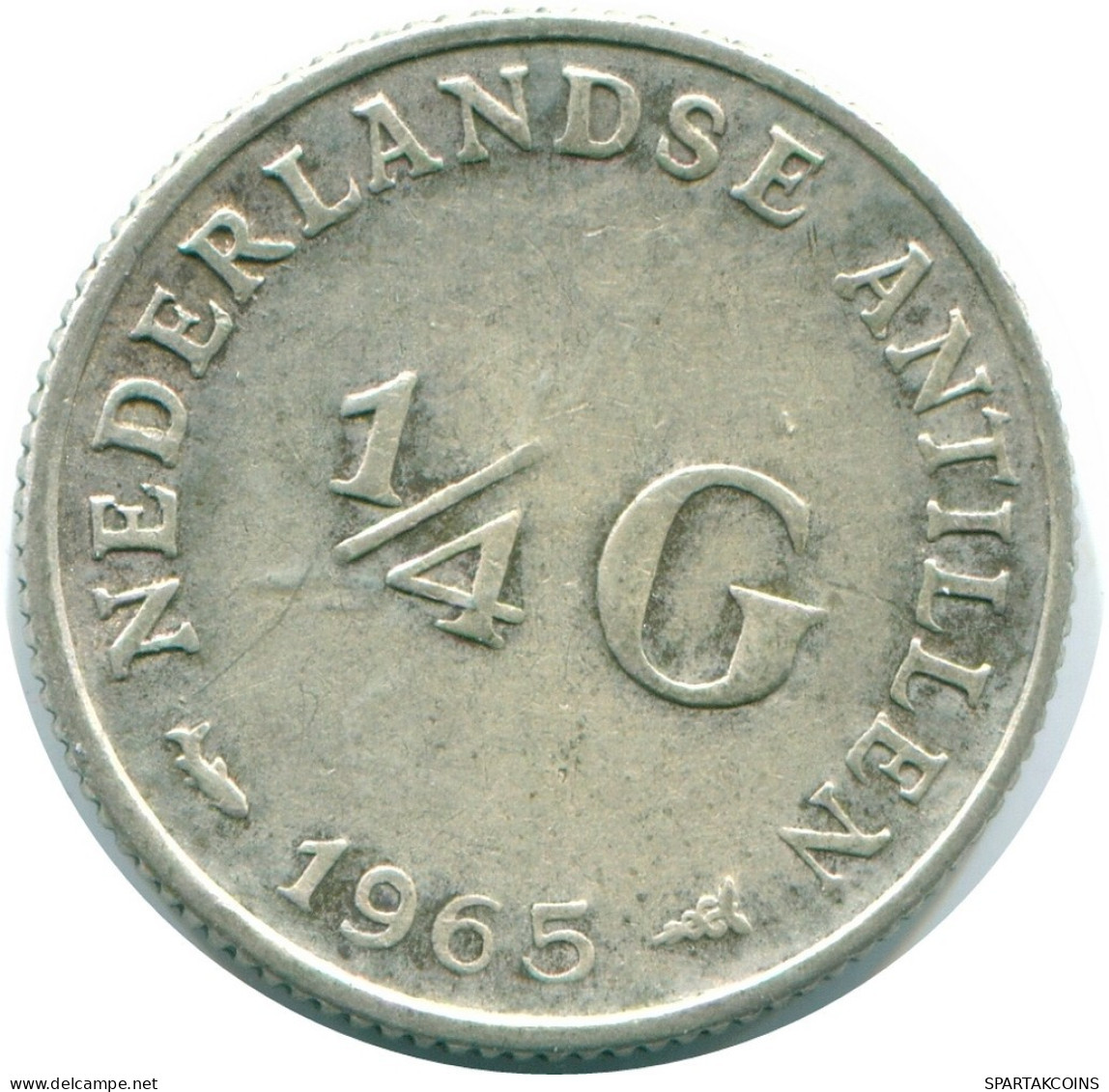 1/4 GULDEN 1965 ANTILLAS NEERLANDESAS PLATA Colonial Moneda #NL11379.4.E.A - Antilles Néerlandaises