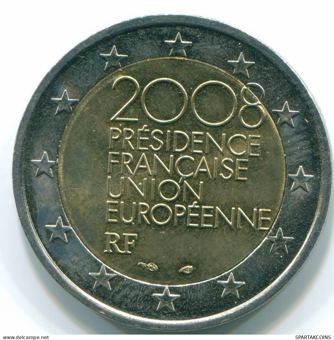2 EURO 2008 FRANCIA FRANCE Moneda PRESIDENCY BIMETALLIC XF+ #FR1133.4.E.A - France