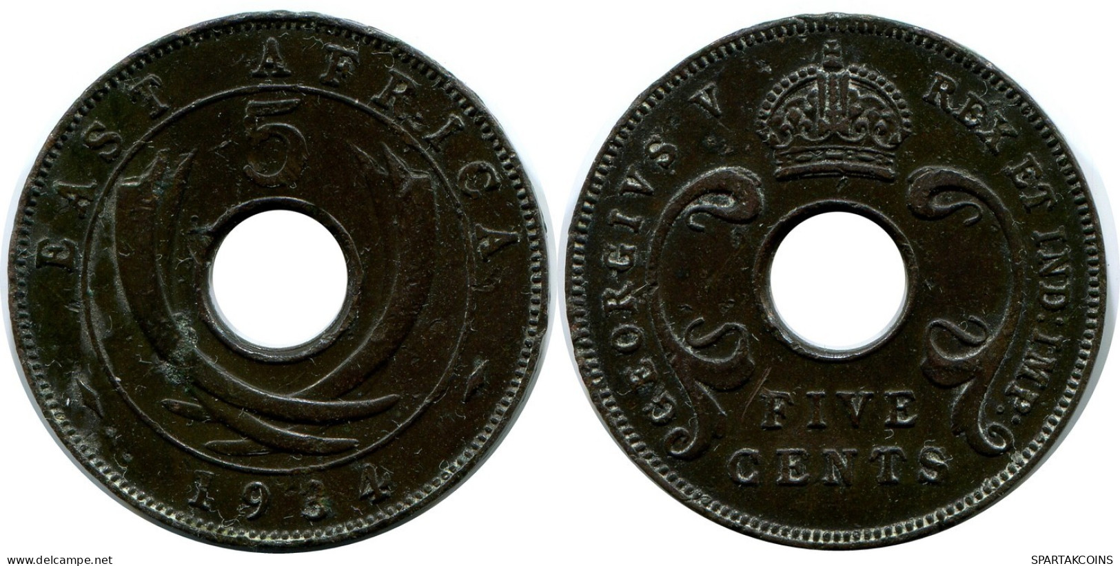 5 CENTS 1934 EAST AFRICA Coin #AP872.U.A - Colonie Britannique