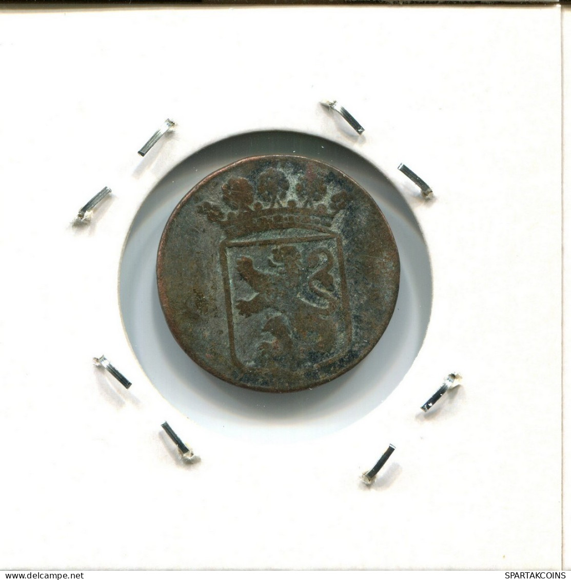 1744 HOLLAND VOC DUIT NIEDERLANDE OSTINDIEN NY COLONIAL PENNY #VOC2513.7.D.A - Indie Olandesi