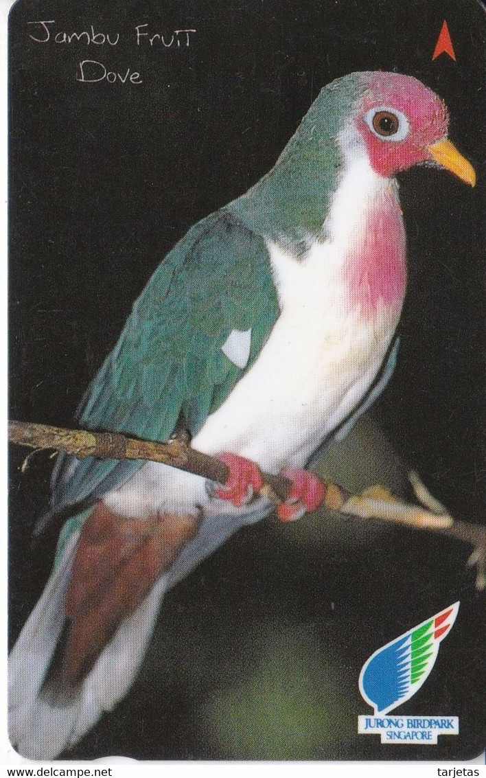 TARJETA DE SINGAPORE DE UNA PALOMA - DOVE  (PAJARO-BIRD) 79SIGC - Singapour