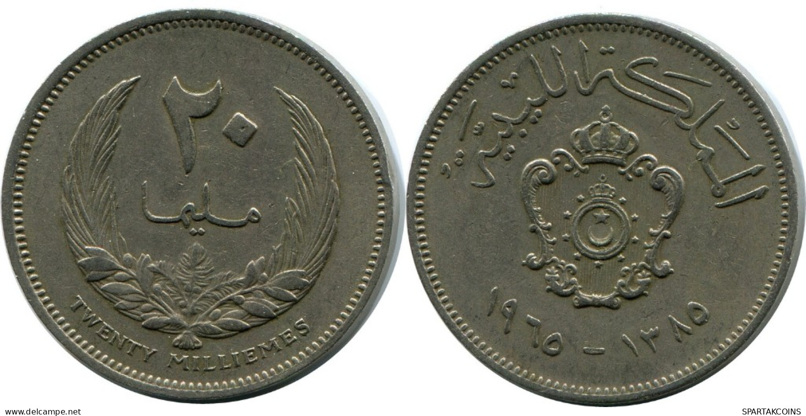 20 MILLIEMES 1965 LIBYA Islamic Coin #AK277.U.A - Libye