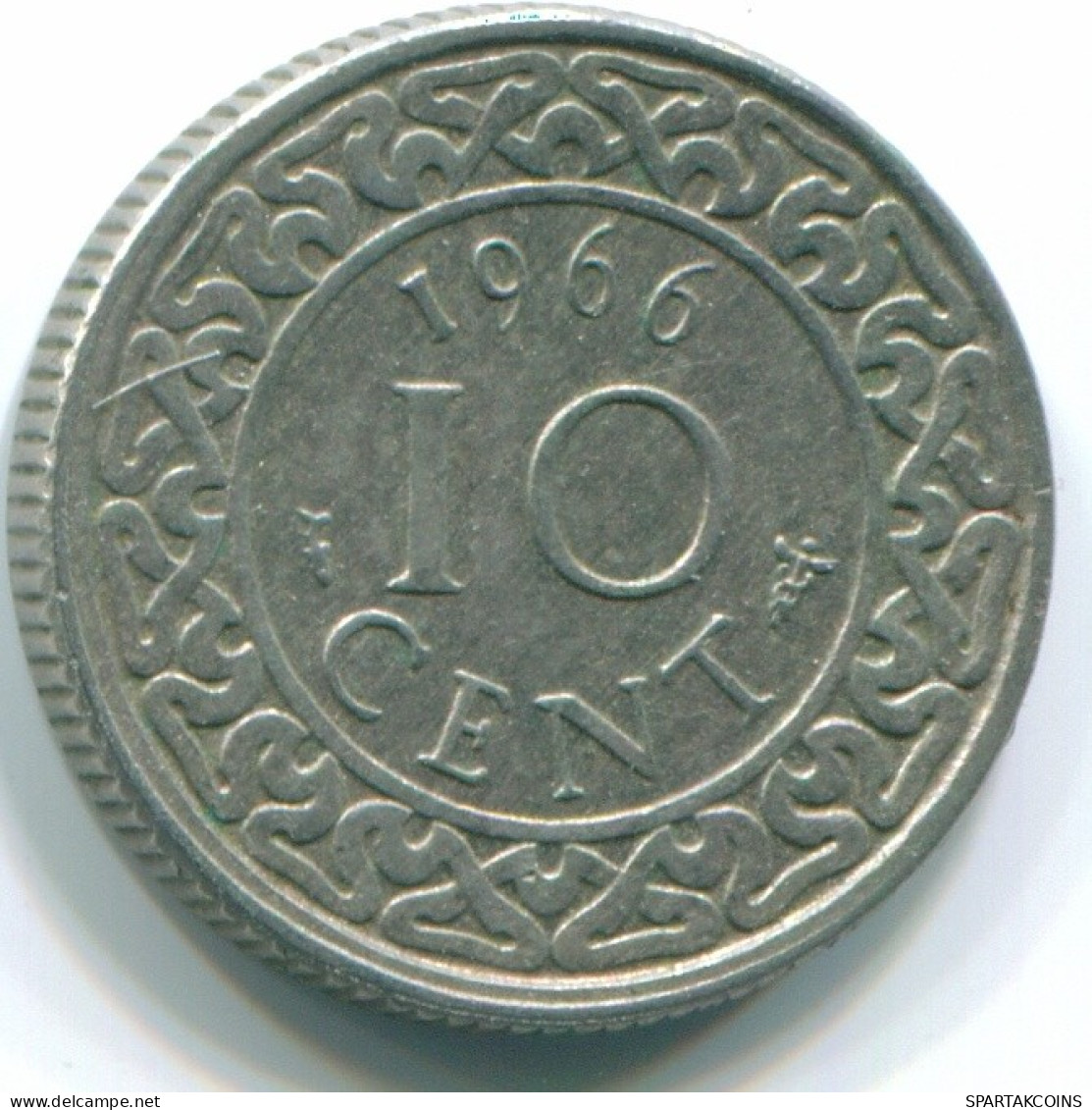 10 CENTS 1966 SURINAM NIEDERLANDE Nickel Koloniale Münze #S13250.D.A - Suriname 1975 - ...