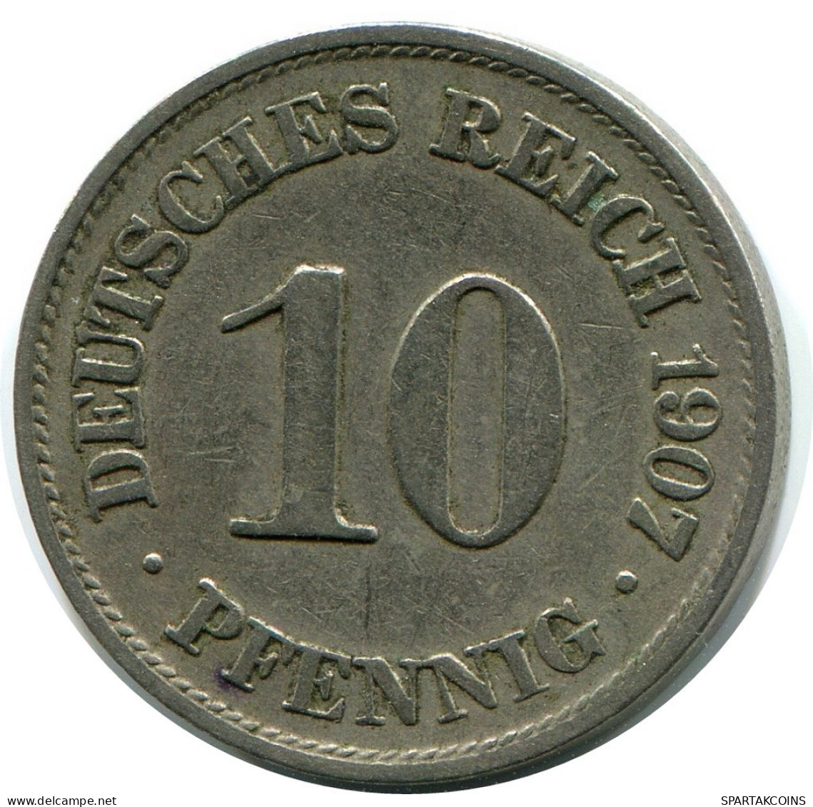 10 PFENNIG 1907 A GERMANY Coin #DB266.U.A - 10 Pfennig