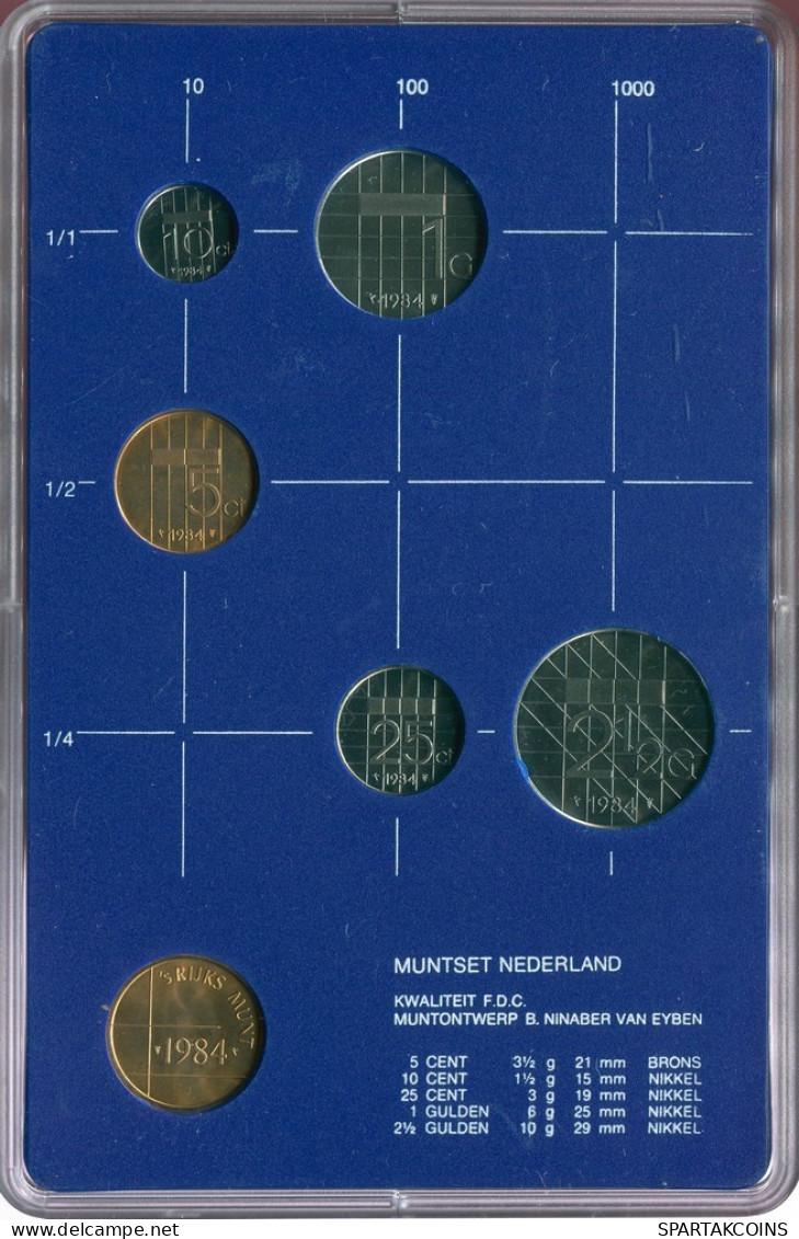 NÉERLANDAIS NETHERLANDS 1984 MINT SET 5 Pièce + MEDAL #SET1094.5.F.A - Mint Sets & Proof Sets