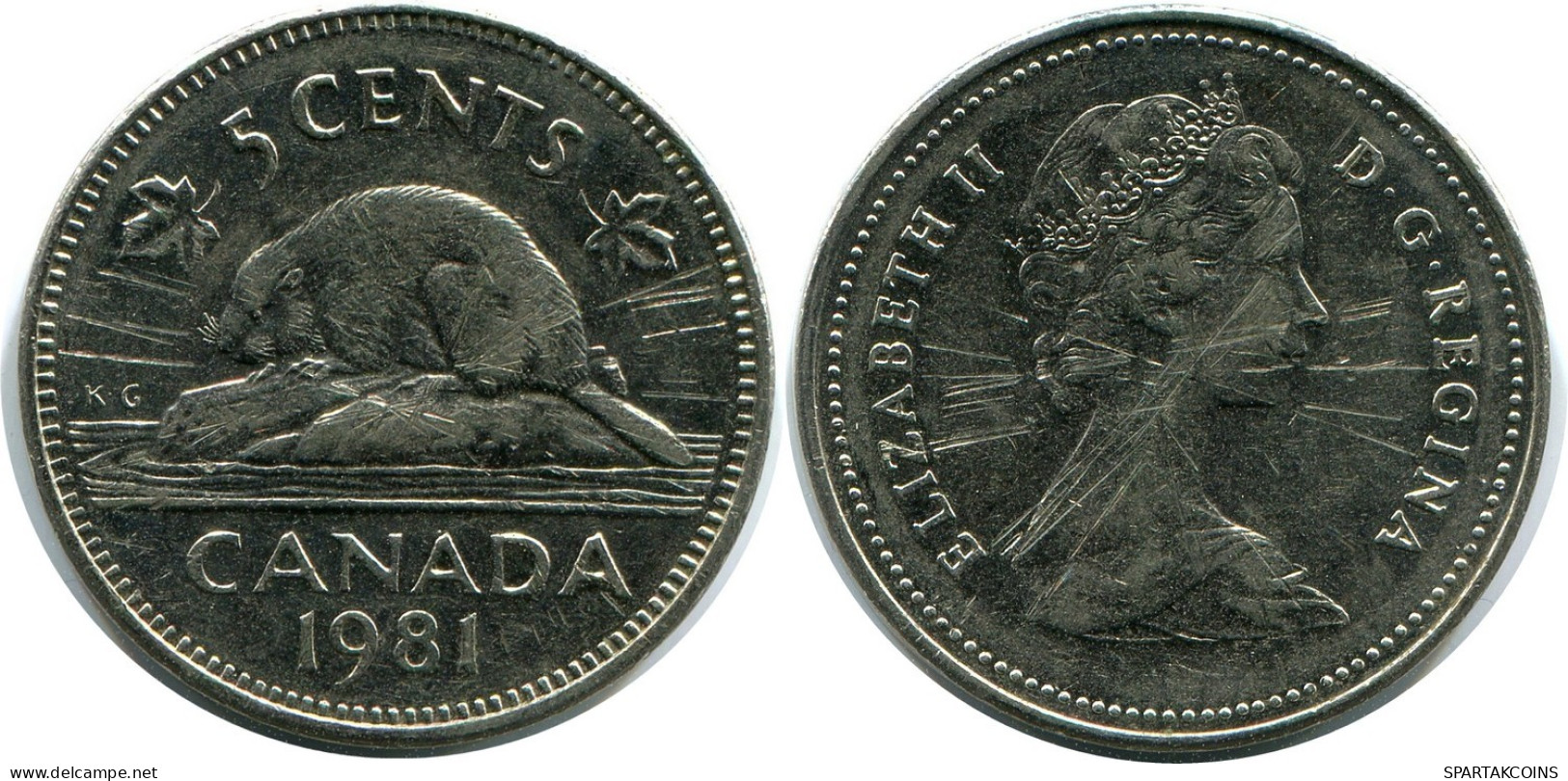 5 CENTS 1981 CANADA Pièce #AZ258.F.A - Canada